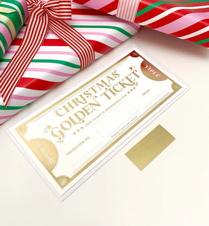 Scratch-Off Christmas Golden Ticket Gift Voucher - Black Bow Studio