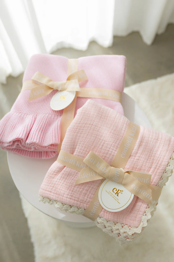 Classic Muslin Blanket - Soft Pink - Confetti Kidz