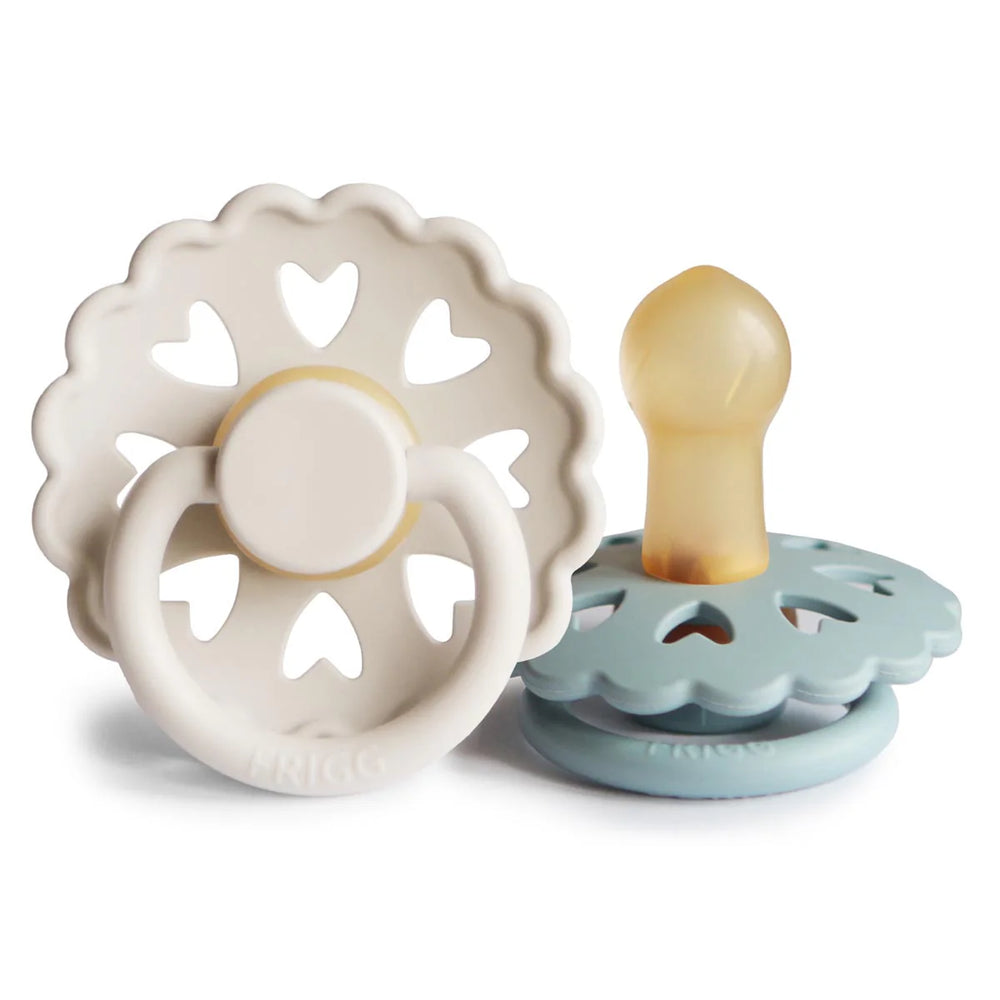 Fairytale Pacifier - 2 Pack Latex - Cream and Stone Blue - Frigg