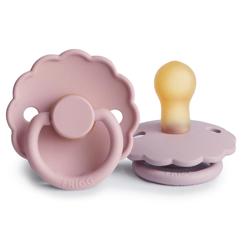 Daisy Pacifier - 2 Pack Latex - Baby Pink and Soft Lilac - Frigg