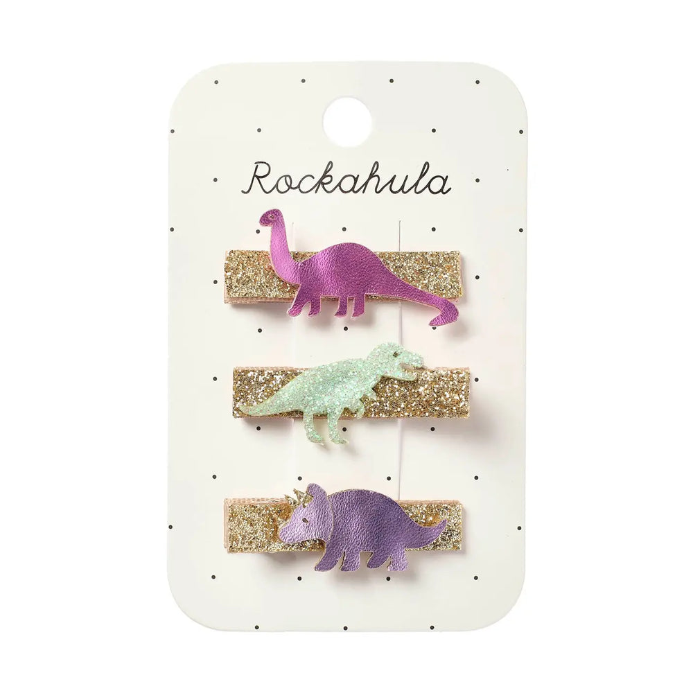 Shimmer Dinosaur Bar Clips - Rockahula Kids