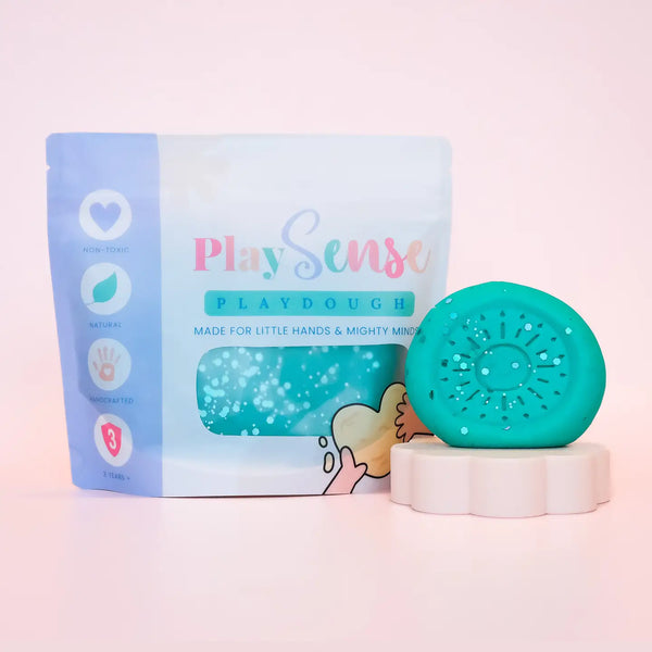 PlayDough | Glitter Teal | Sour Lolly Scented - Play Sense