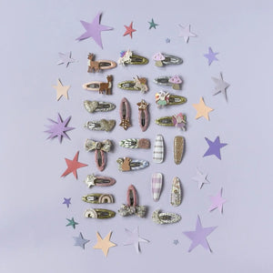 Fairytale Floral Twisty Bow Clips - Rockahula Kids