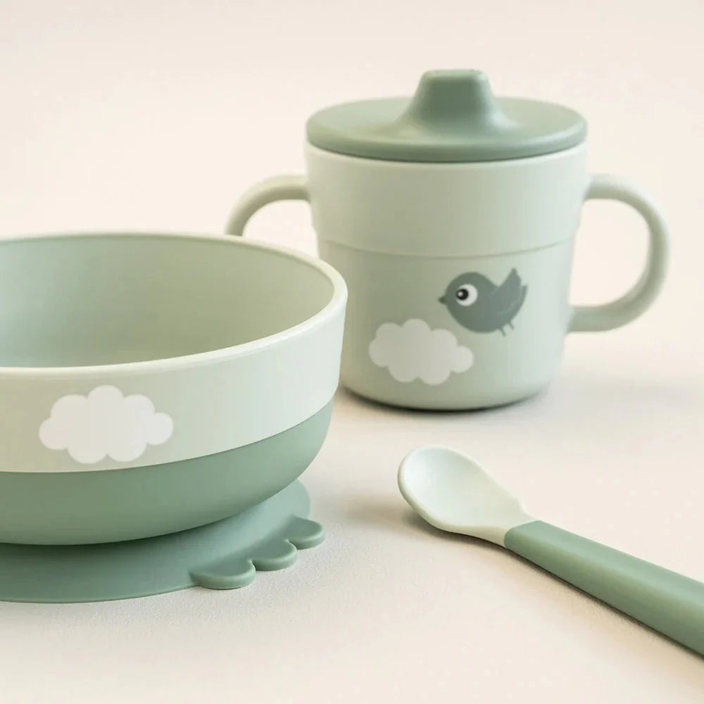 Foodie First Meal Set Happy Clouds Green - Done by Deer