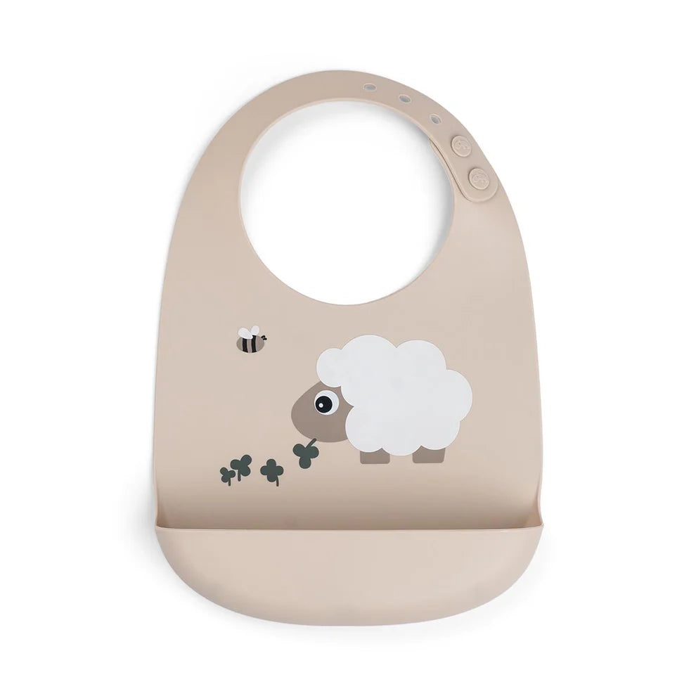 Silicone Bib Sheepy Sand - Done by Deer