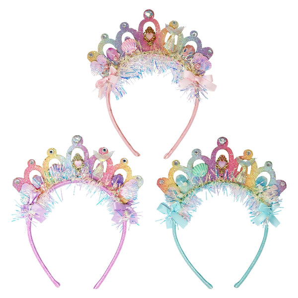 Mermaid Crown Headband - Pink Poppy