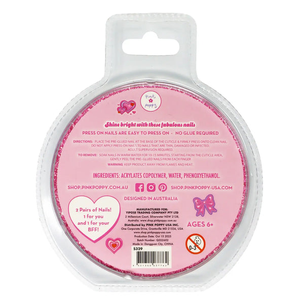 Fairy Magic Press On Nails - Pink Poppy