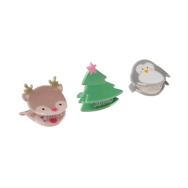 Festive Christmas Claw Clips 3 Pack - Rockahula Kids