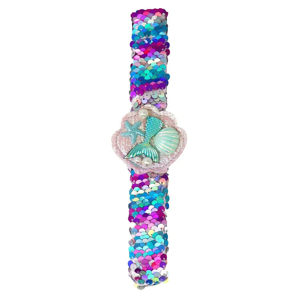 Mermaid Sequin Slap Bracelet - Pink Poppy