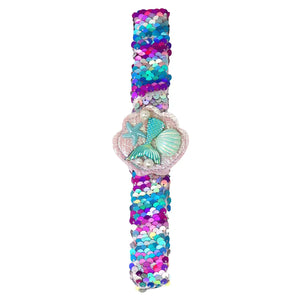 Mermaid Sequin Slap Bracelet - Pink Poppy