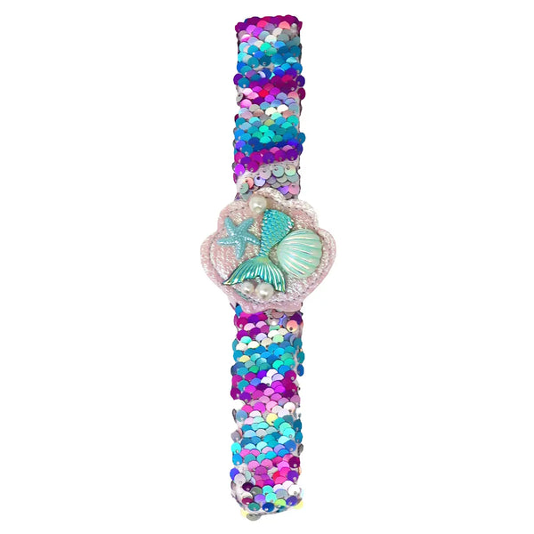 Mermaid Sequin Slap Bracelet - Pink Poppy