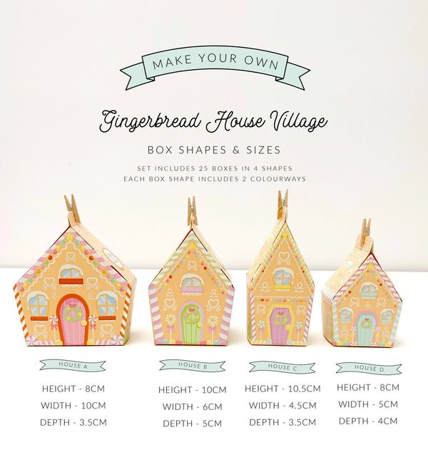 Gingerbread House Village Christmas Advent Calendar - Black Bow Studio