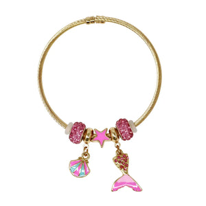 Mermaid Charm Bracelet - Pink Poppy