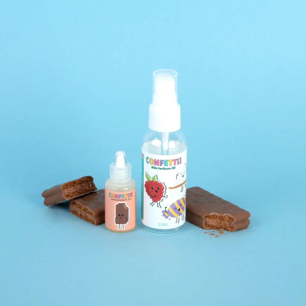 **Chocolate Biscuit Mini Perfume Making Kit - Confetti Blue