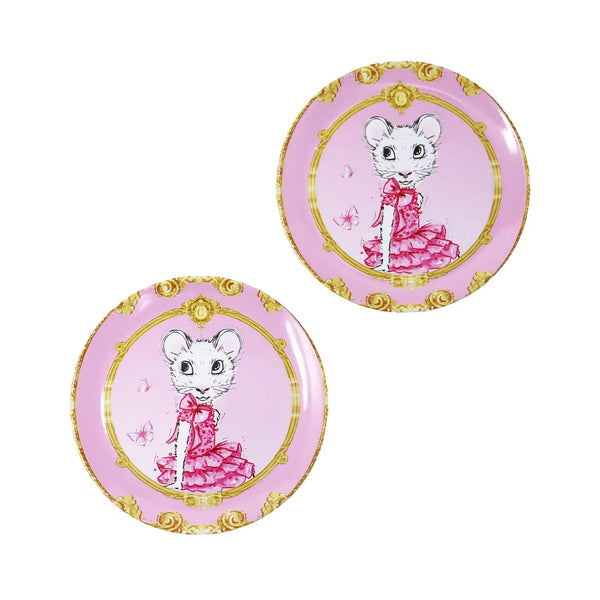 Claris Tea Set with Woven Basket - Pink Poppy