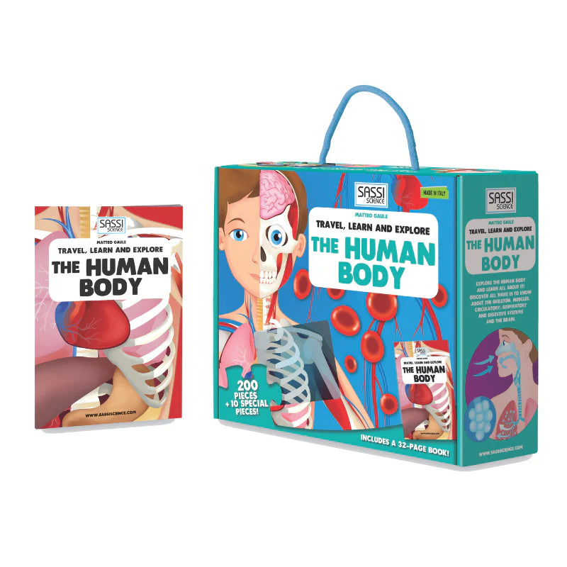 Travel, Learn and Explore - Puzzle and Book Set - the Human Body - Sassi