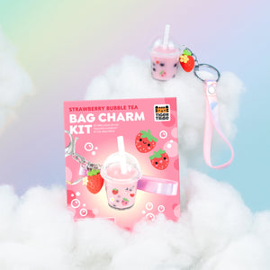 Bag Charm Kit - Strawberry Bubble Tea - Tiger Tribe