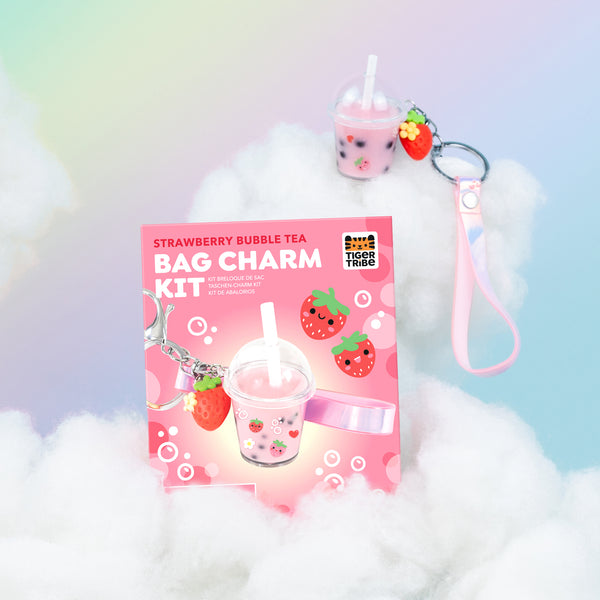 Bag Charm Kit - Strawberry Bubble Tea - Tiger Tribe