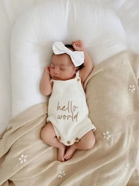 Hello World - Classic Romper | Milk - Petite & Co