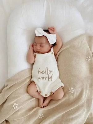 Hello World - Classic Romper | Milk - Petite & Co