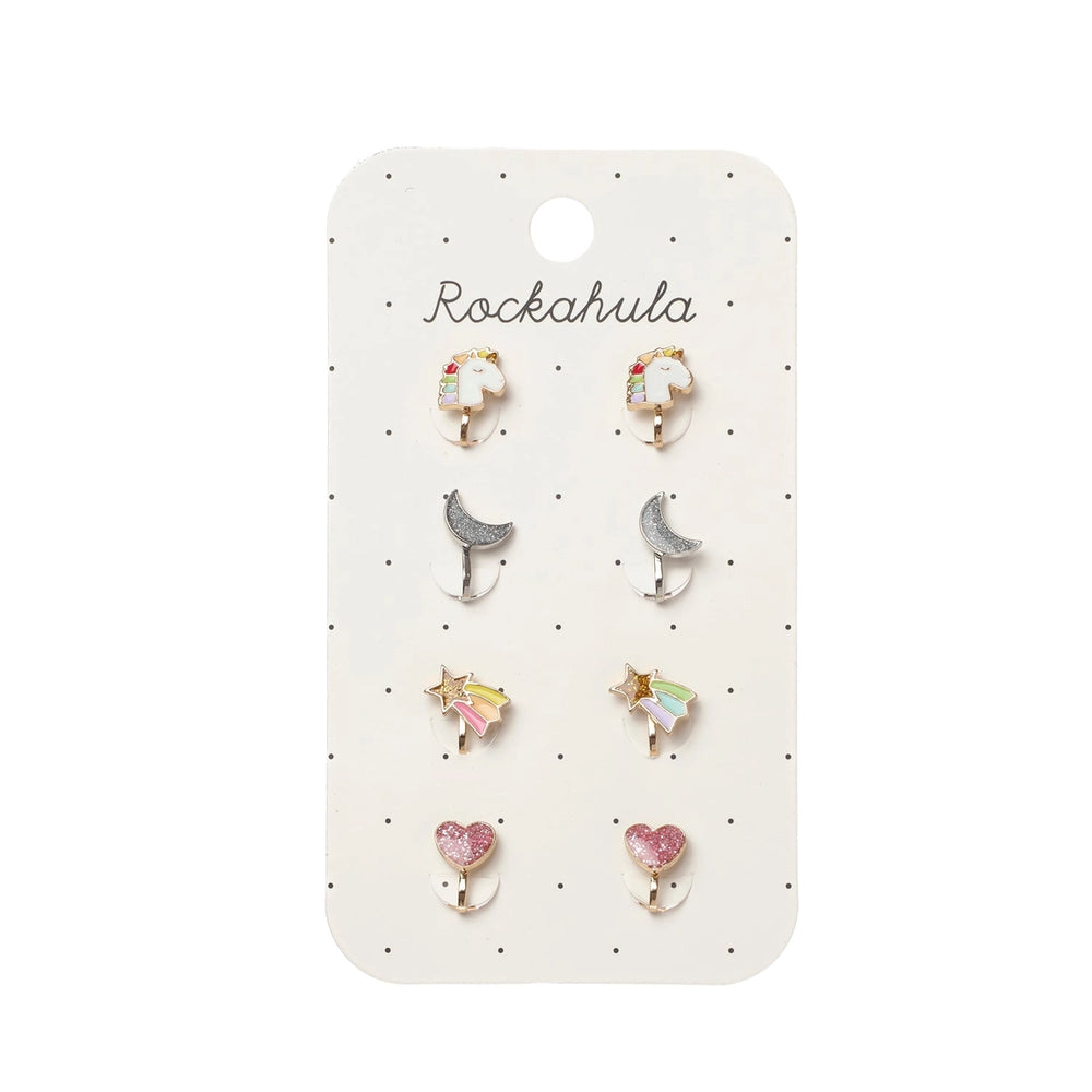 Rainbow Unicorn Clip On Earrings - Rockahula Kids