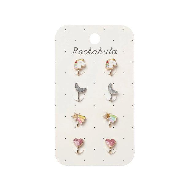 Rainbow Unicorn Clip On Earrings - Rockahula Kids