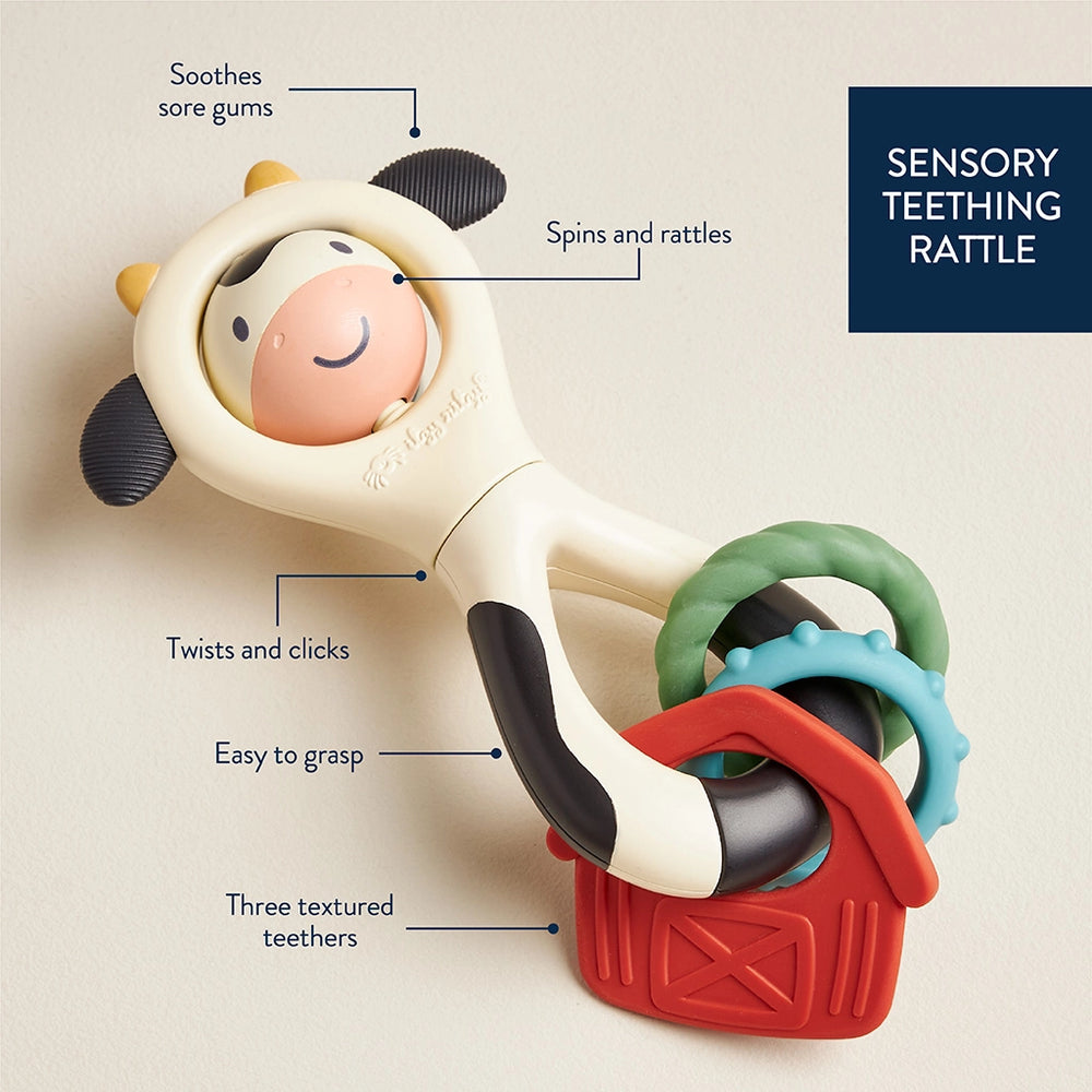 Sensory Teething Rattle - Carmen the Cow - Itzy Ritzy