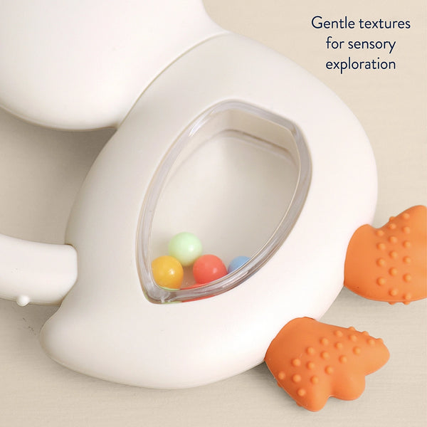 Bitzy Shake - Silicone Teether with Rattle - Goose - Itzy Ritzy