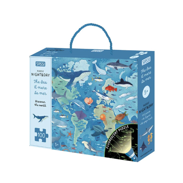 Glow-in-the-Dark Night & Day Puzzle & Book Set - Sea - Sassi