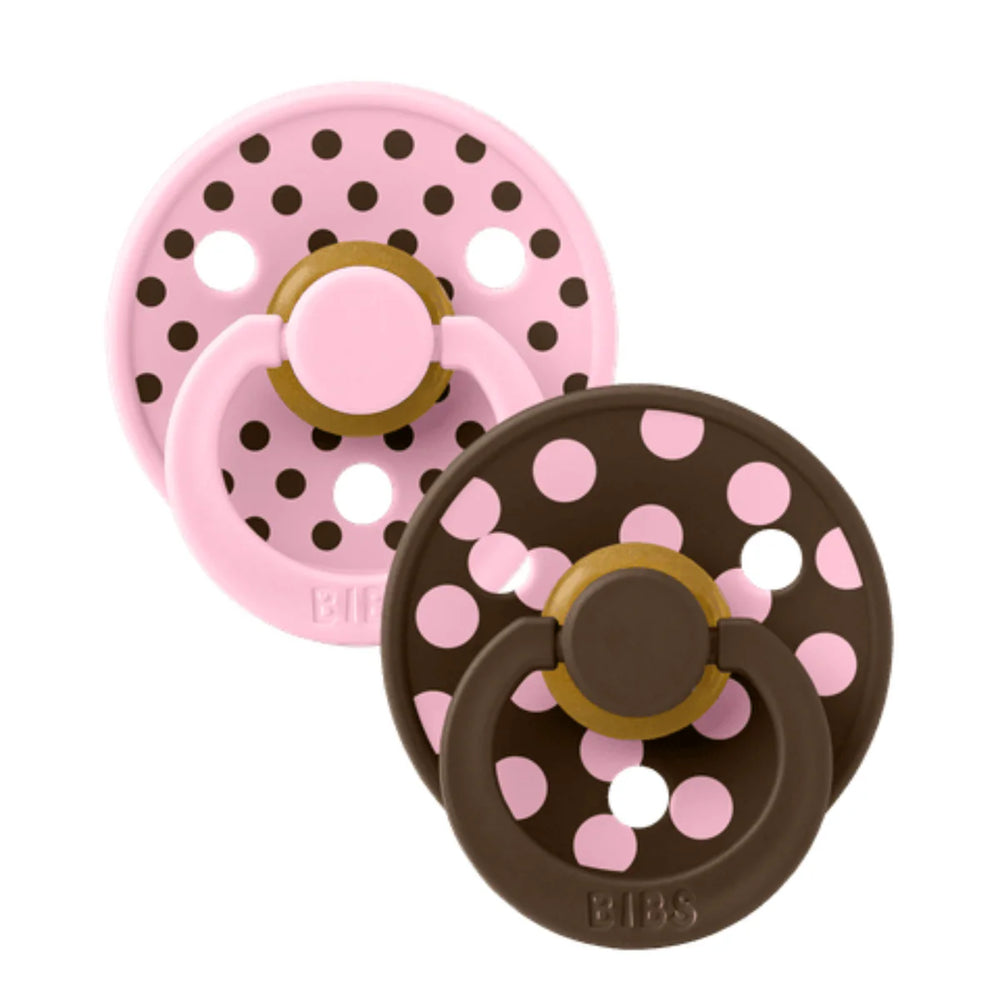Bibs Dummies - Studio Polka Pink / Mocha - Size Two - Bibs Denmark