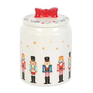 Nutcracker Storage Jar with Bow - Wonder Imports
