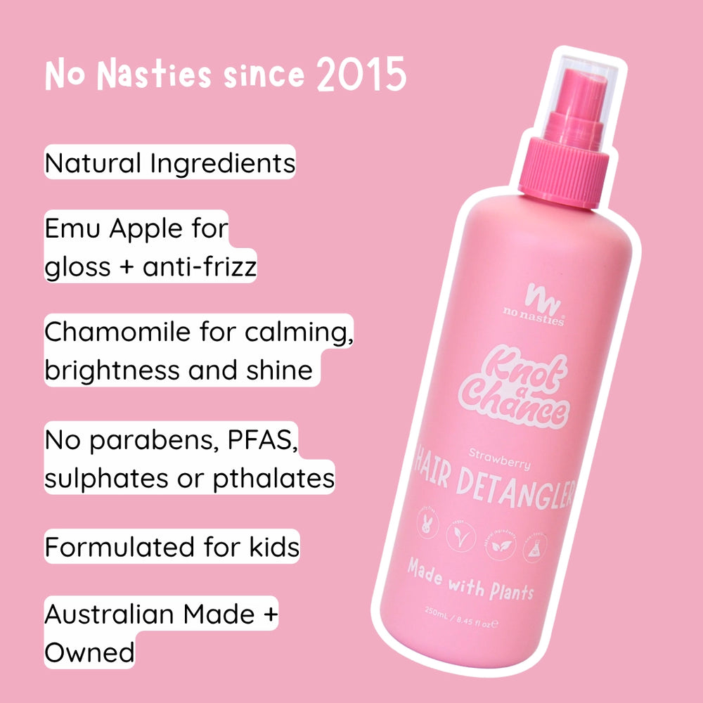 Natural Plant Based Hair Detangler in Strawberry - No Nasties