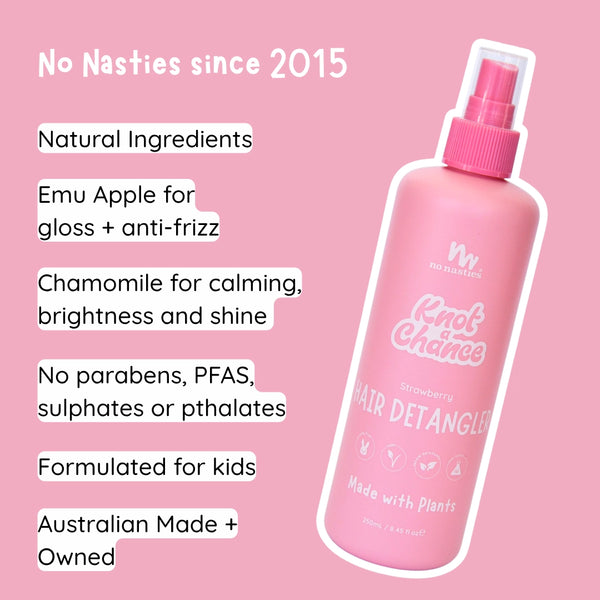 Natural Plant Based Hair Detangler in Strawberry - No Nasties