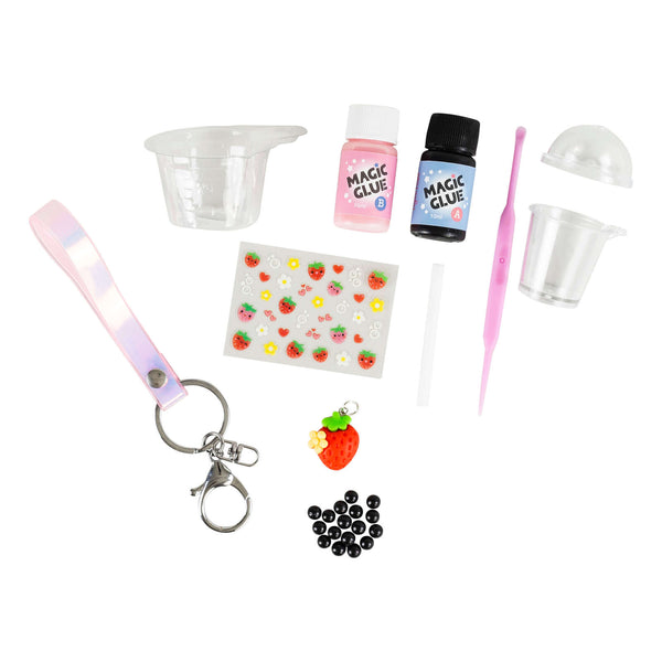 Bag Charm Kit - Strawberry Bubble Tea - Tiger Tribe