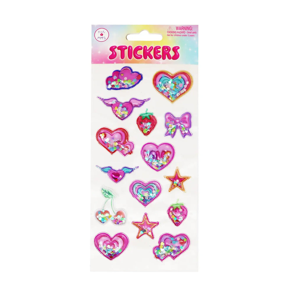Confetti Shaker Stickers - Pink Poppy