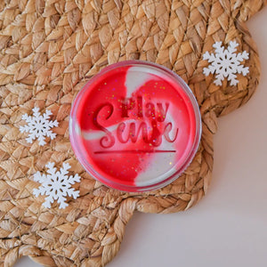 Christmas Playdough | Christmas Swirl | Raspberry Candy Scented  - Jar - Play Sense
