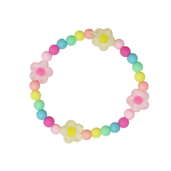 Rainbow Flower Bracelet Set - Pink Poppy