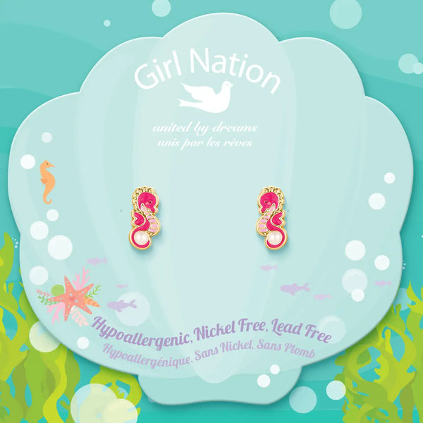 Seahorse Cutie Stud Earrings - Girl Nation