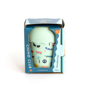 Mini Smoothie Cup & Straw 200ml - Skate Aqua - Chino Club