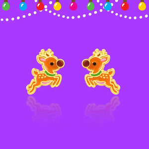 Dashing Reindeer | Cutie Stud Earrings - Girl Nation