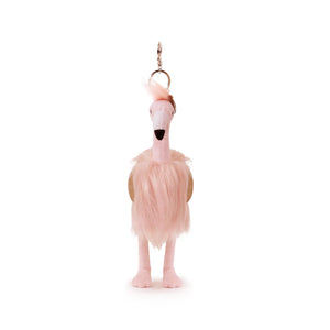 Gloria Flamingo Bag Charm (Vegan Angora) 7"/ 18 cm - OB Designs
