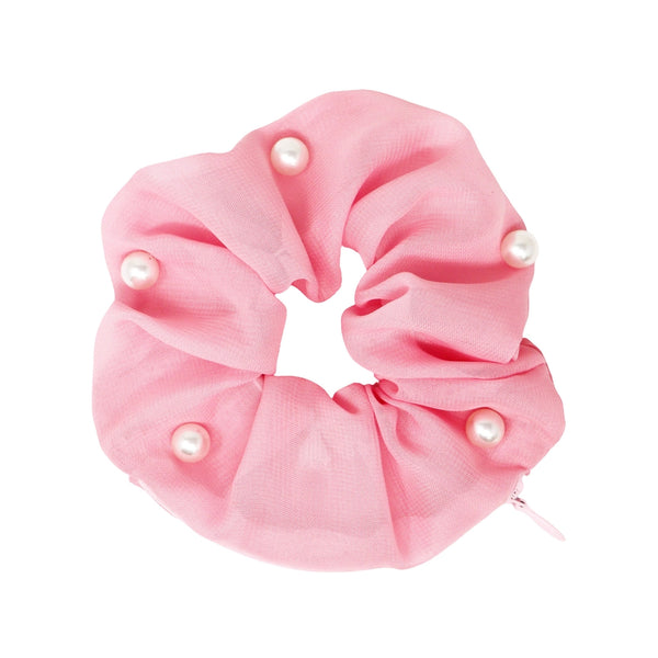Oversized Scrunchie with Pocket - Pink Poppy