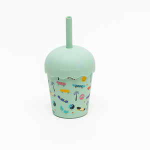 Mini Smoothie Cup & Straw 200ml - Skate Aqua - Chino Club