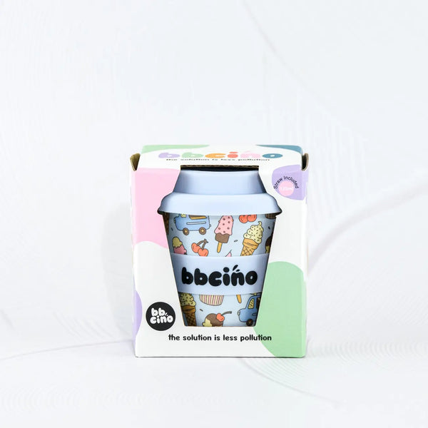 Scoops in Blue Babycino Cup - 120ml (Straw Included) - BBCINO