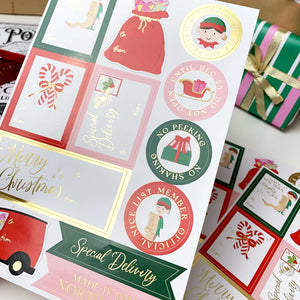 Christmas Gift Tag Sticker Sheets - Set of 36 Sticker - Black Bow Studio