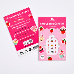 Strawberry Cupcake Themed Nail Stickers - No Nasties