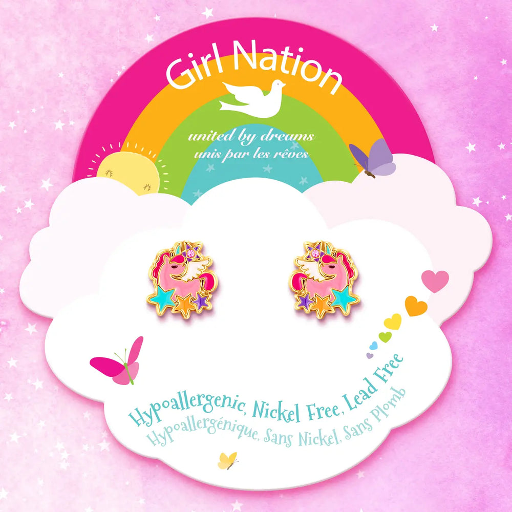 Wish Upon A Unicorn Cutie Stud Earrings - Girl Nation