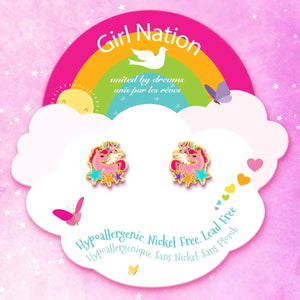 Wish Upon A Unicorn Cutie Stud Earrings - Girl Nation
