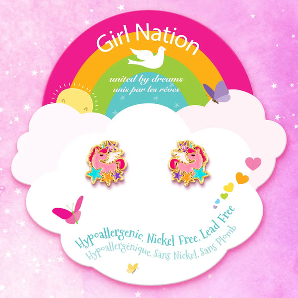 Wish Upon A Unicorn Cutie Stud Earrings - Girl Nation