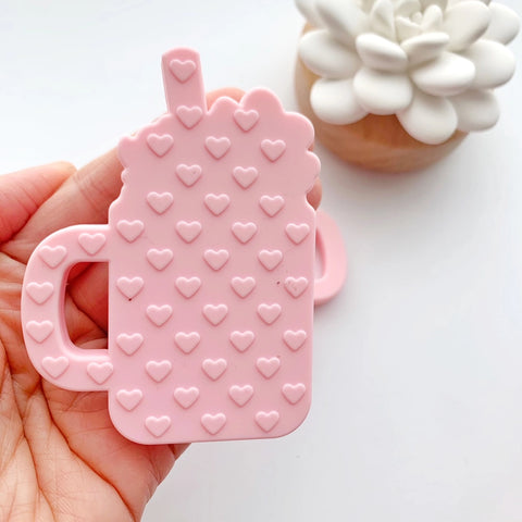 Milkshake Baby Teether - Pink - Gummy Chic